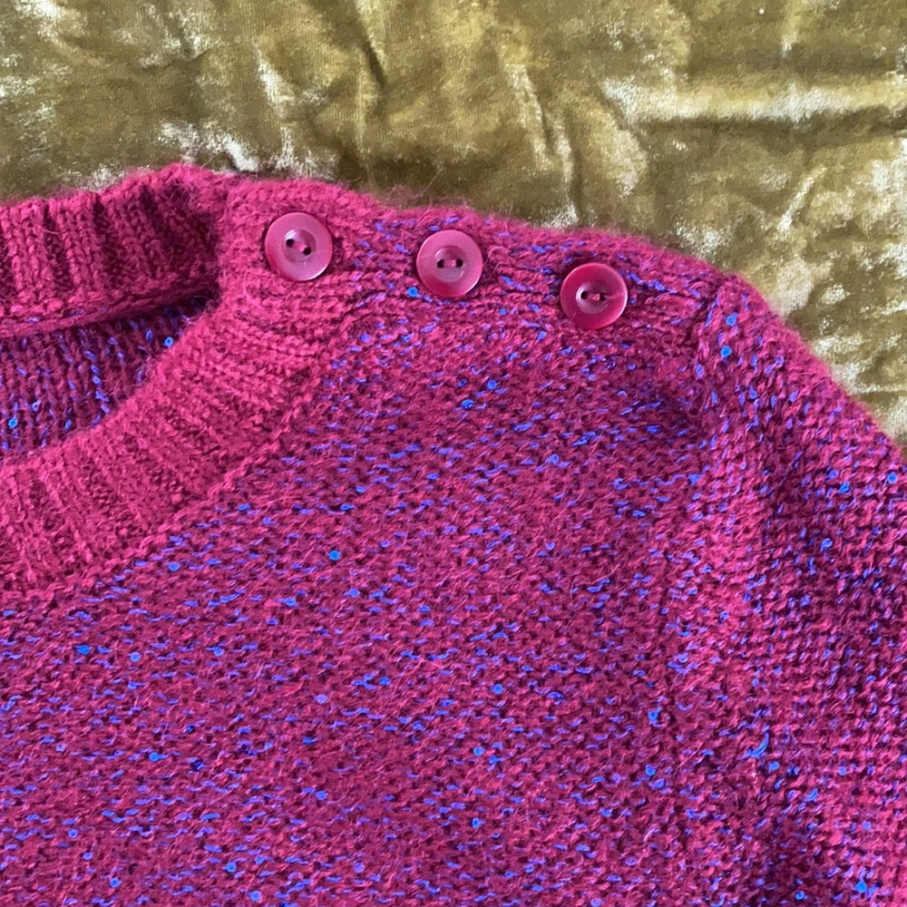 Fossil Red Sequined Sweater Size L - image 3